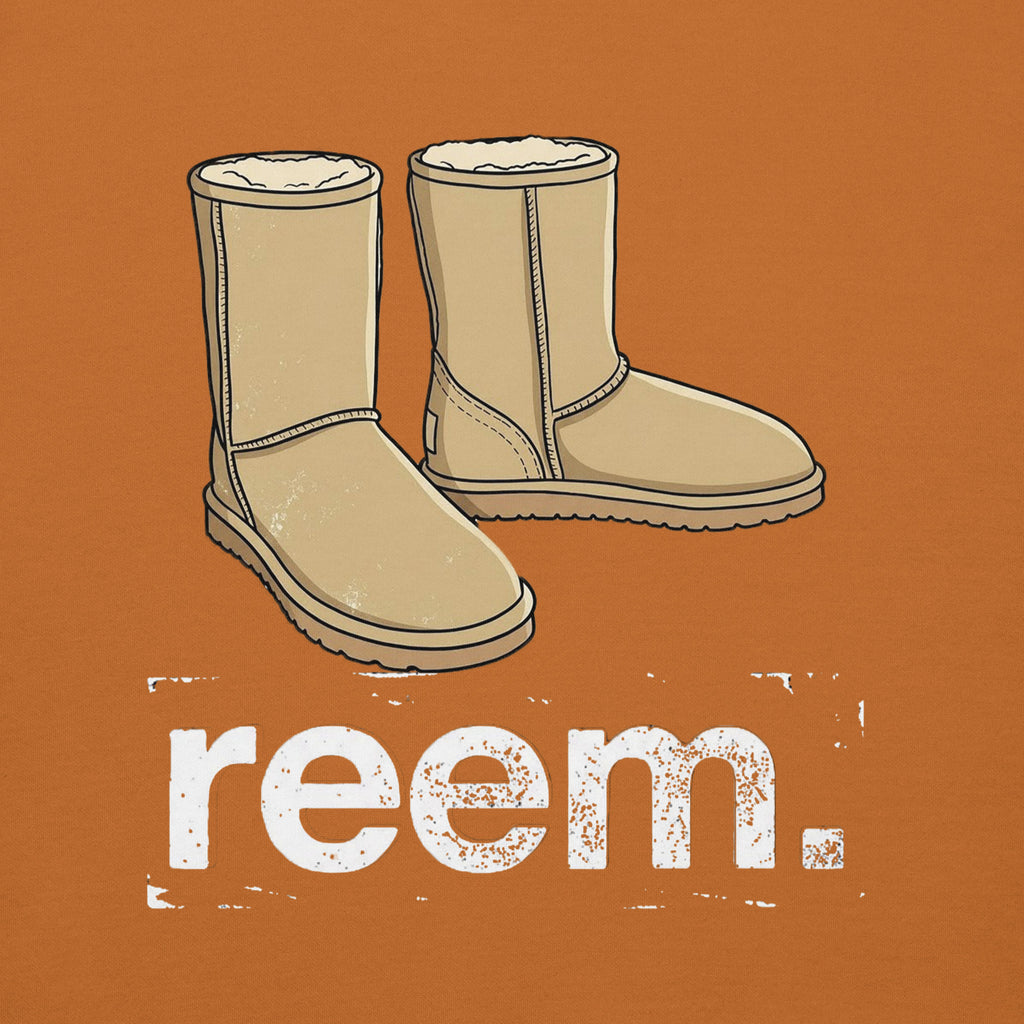 Unisex Uggs Are Reem Classic hoodie in adobe color, featuring a light logo design on the front.