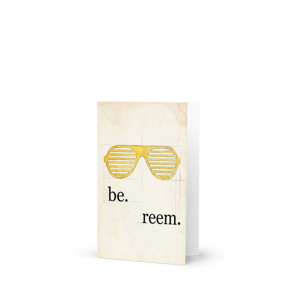 Be Reem La Lalaane Yellow Shades 4 x 6" Greeting card