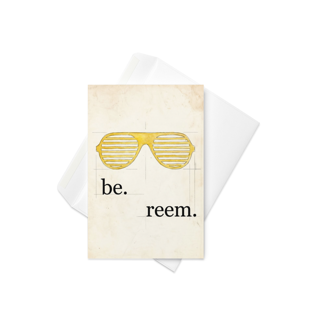 Be Reem La Lalaane Yellow Shades 4 x 6" Greeting card