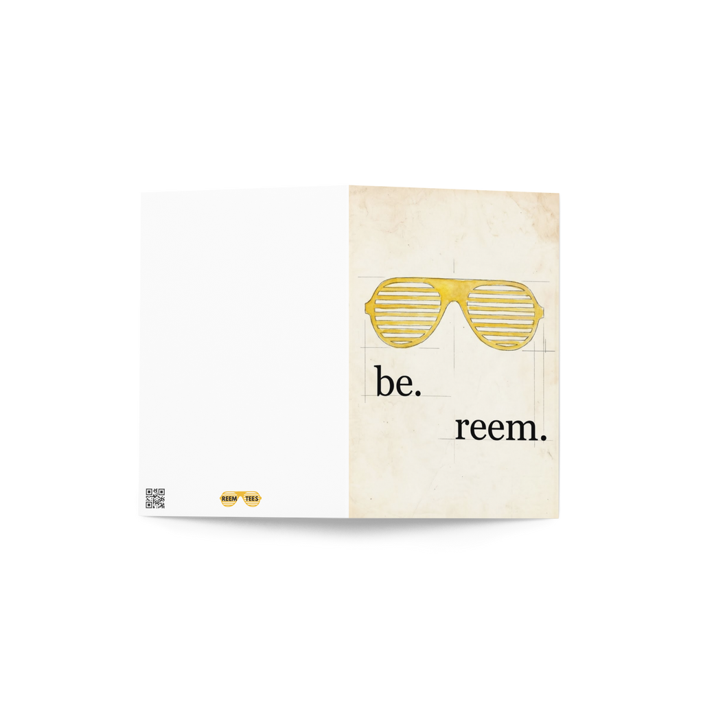Be Reem La Lalaane Yellow Shades 4 x 6" Greeting card