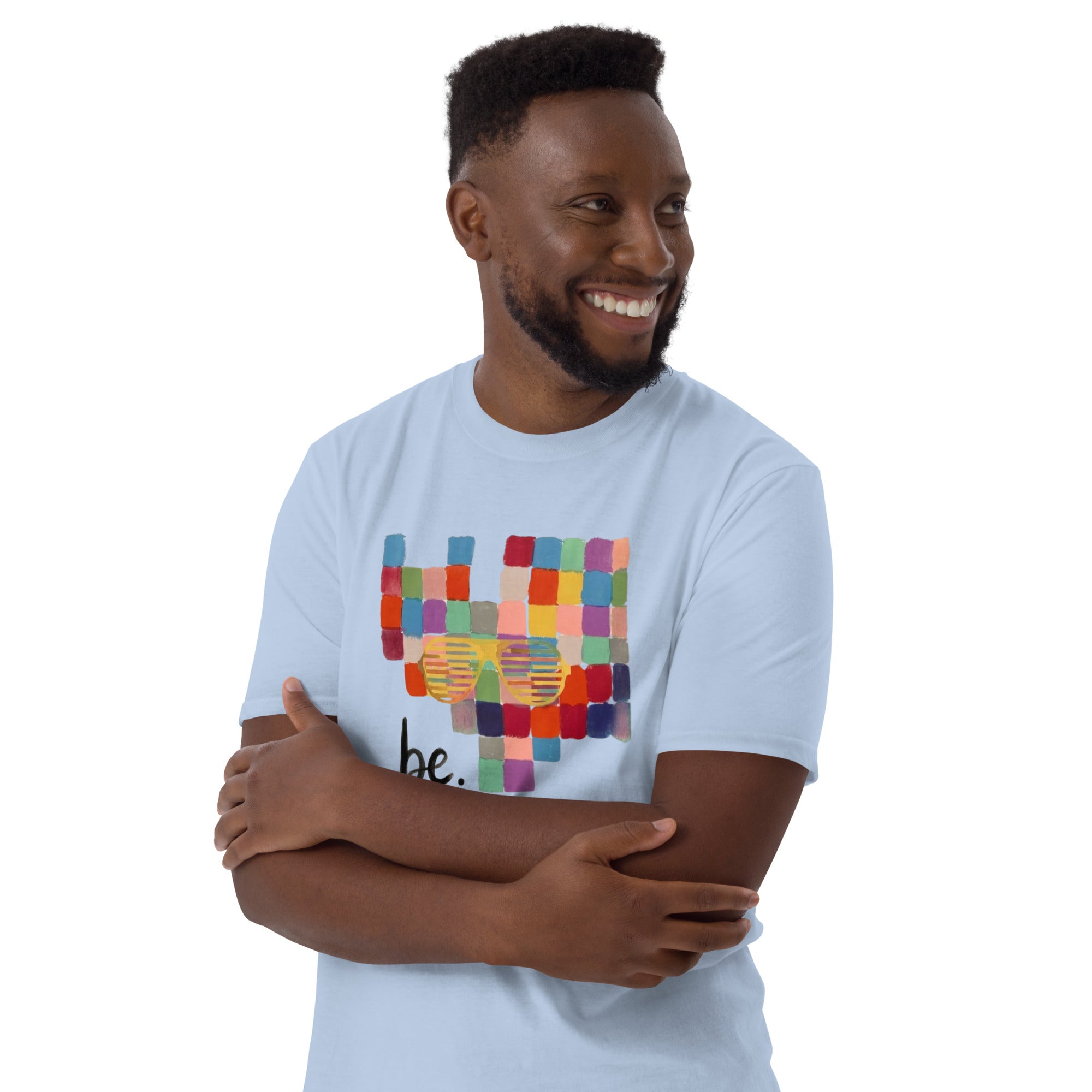 Light blue unisex classic tee by Reem Tees, featuring a soft style fabric and a comfortable fit.