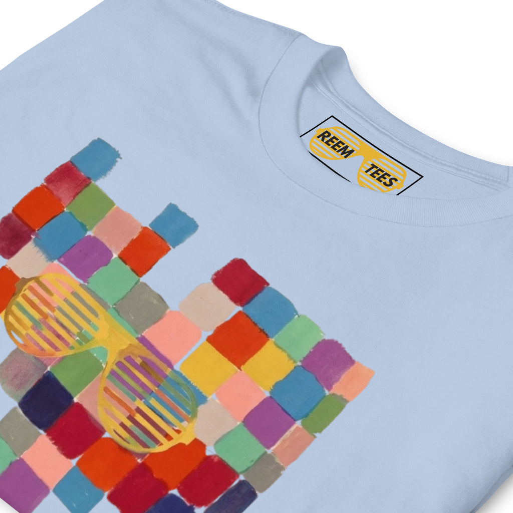 Light blue Be Reem Klee CLASSIC unisex tee by Reem Tees, showcasing soft fabric and relaxed fit.