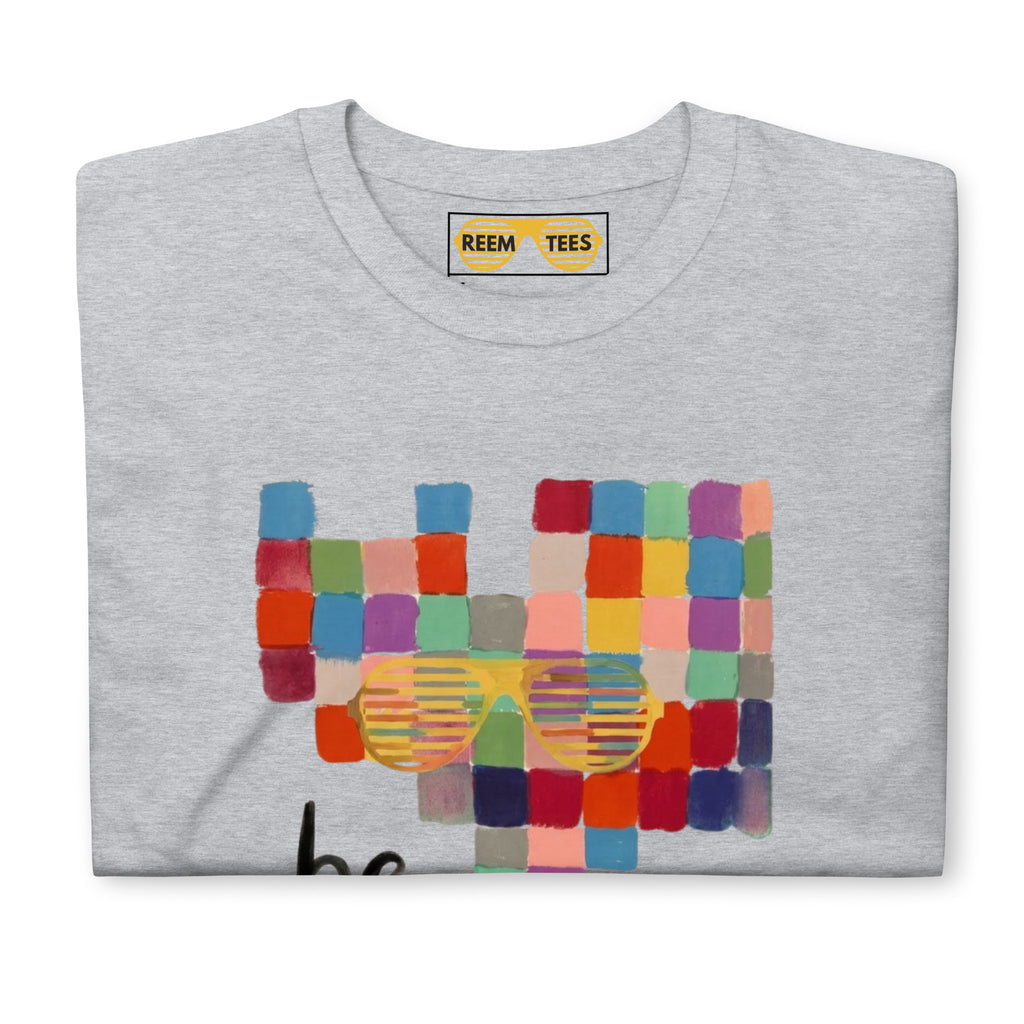 Be Reem Klee CLASSIC unisex softstyle tee in sport grey, featuring a simple front design and relaxed fit.
