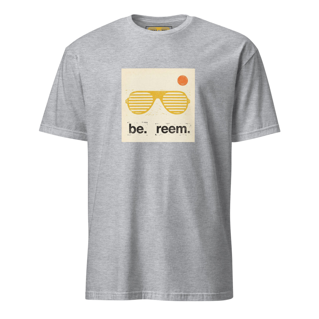 Unisex softstyle t-shirt in sport grey from Reem Tees, featuring a classic fit and simple design.