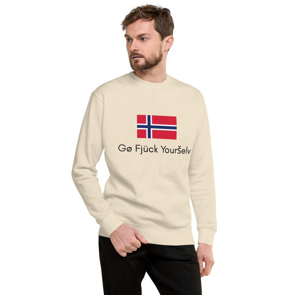 Go Fjuck Yourselv Norwegian Dark Logo Unisex Premium Sweatshirt