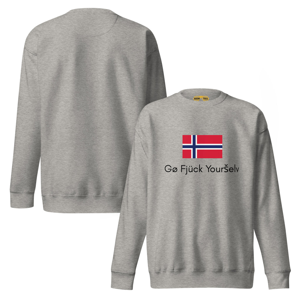 Go Fjuck Yourselv Norwegian Dark Logo Unisex Premium Sweatshirt