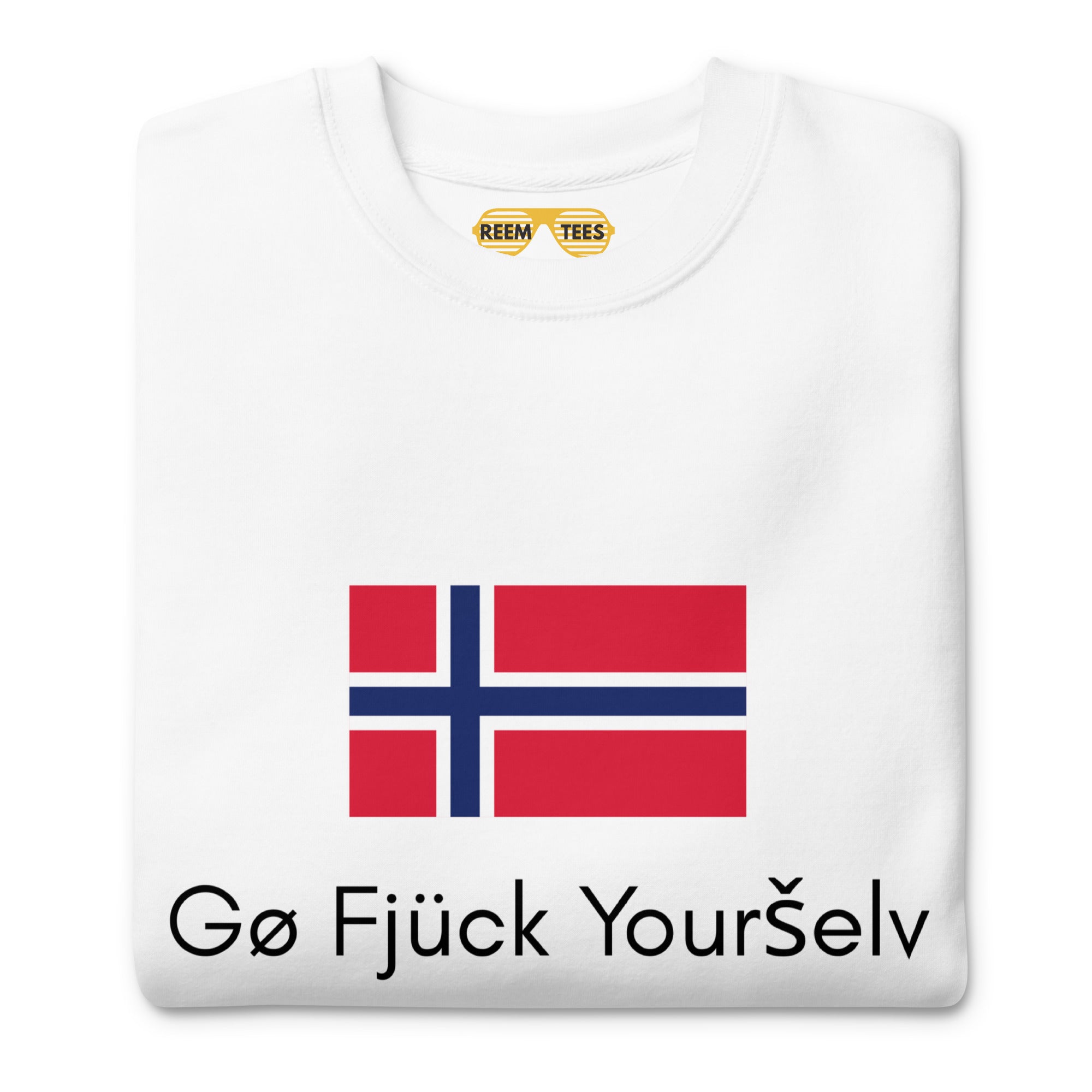 Go Fjuck Yourselv Norwegian Dark Logo Unisex Premium Sweatshirt
