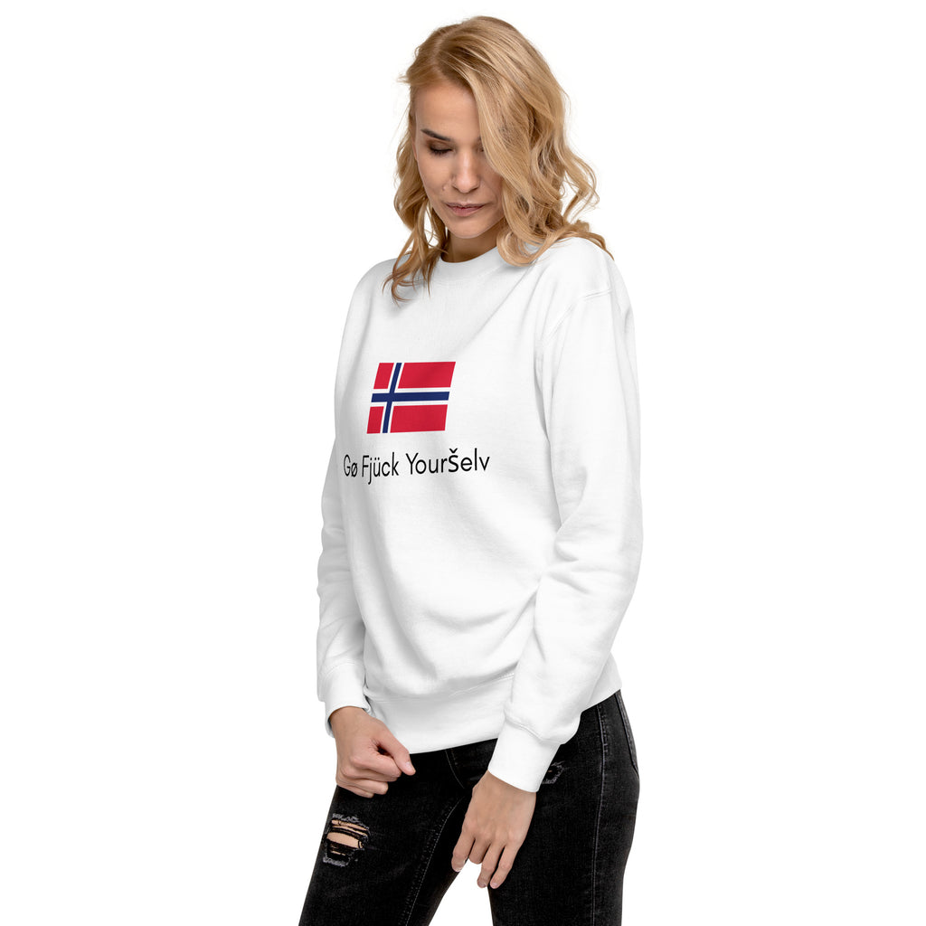 Go Fjuck Yourselv Norwegian Dark Logo Unisex Premium Sweatshirt